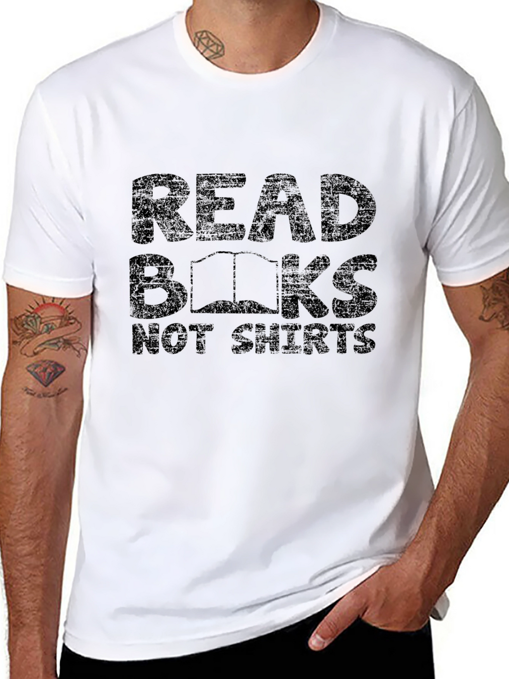 Read Books Not Shirts Black T-Shirt