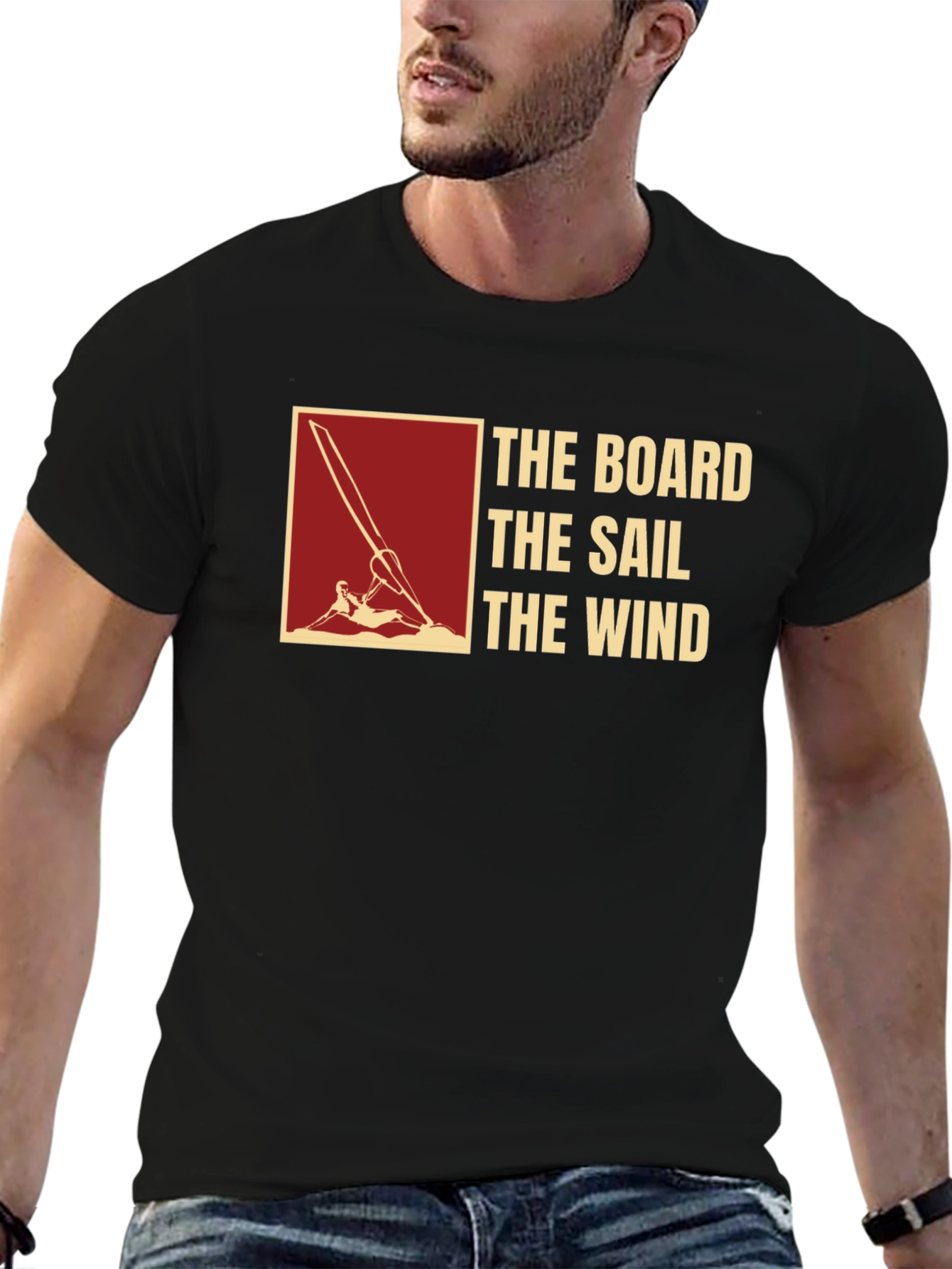 The Board The Sail The Wind Black T-Shirt