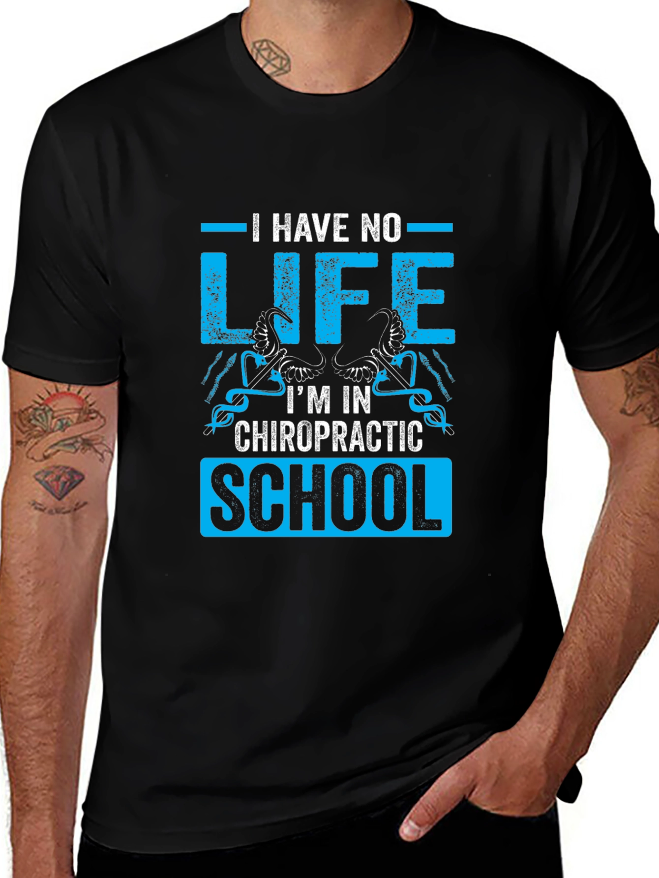 Chiropractic School T-Shirt - No Life Design