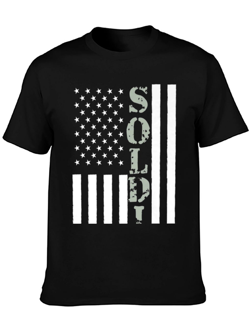 American Flag Soldier Graphic T-Shirt