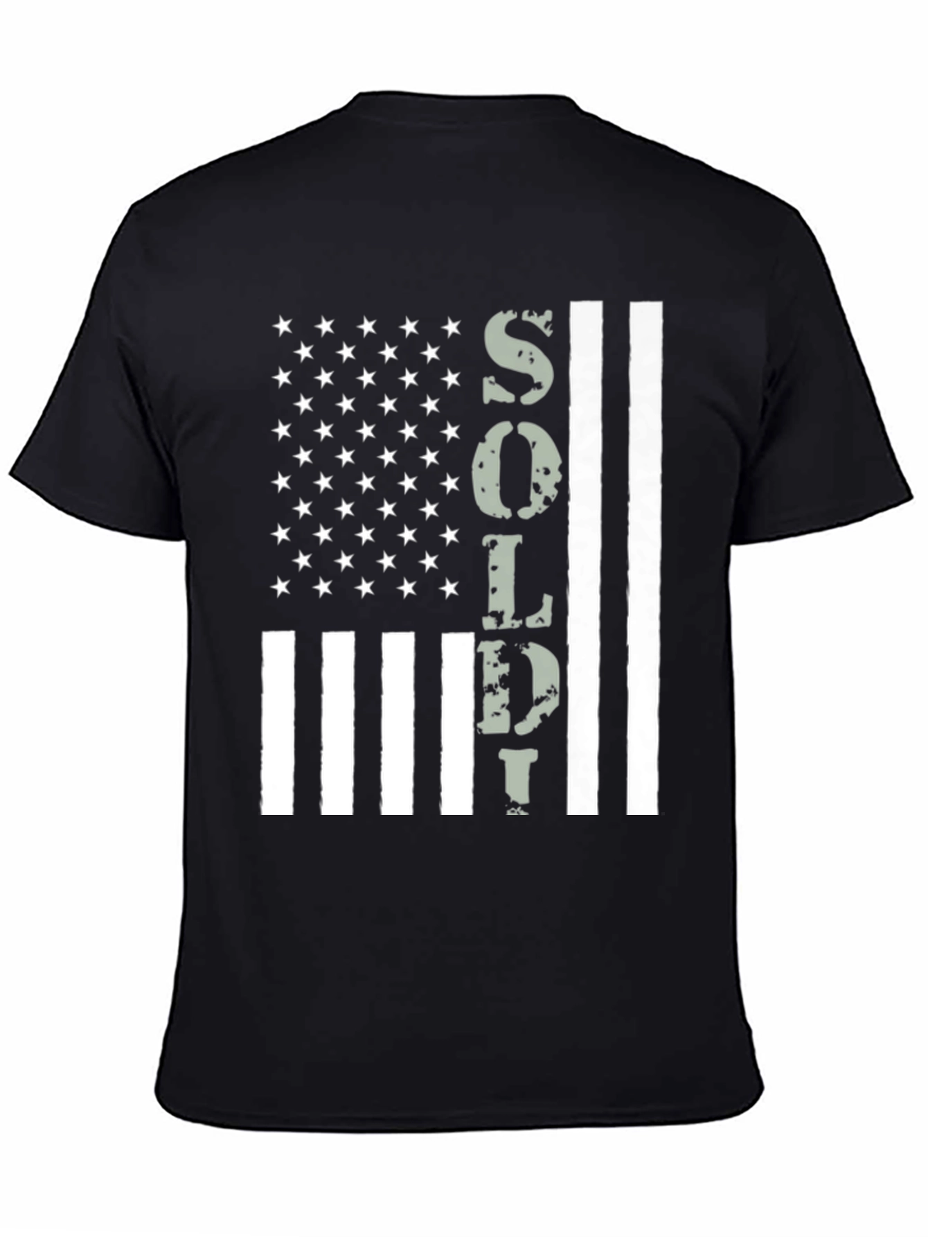 American Flag Soldier Graphic T-Shirt