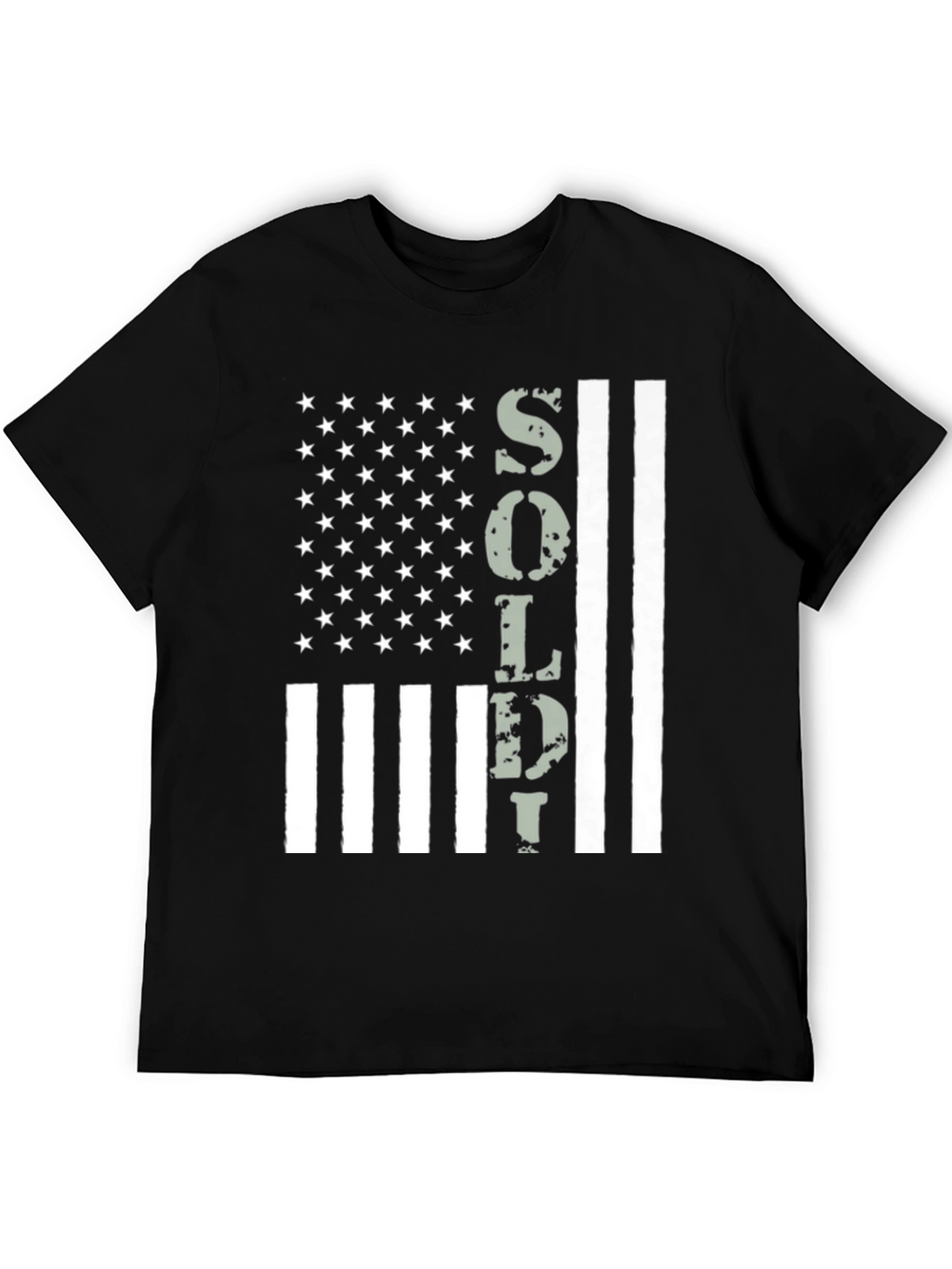 American Flag Soldier Graphic T-Shirt
