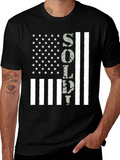 American Flag Soldier Graphic T-Shirt