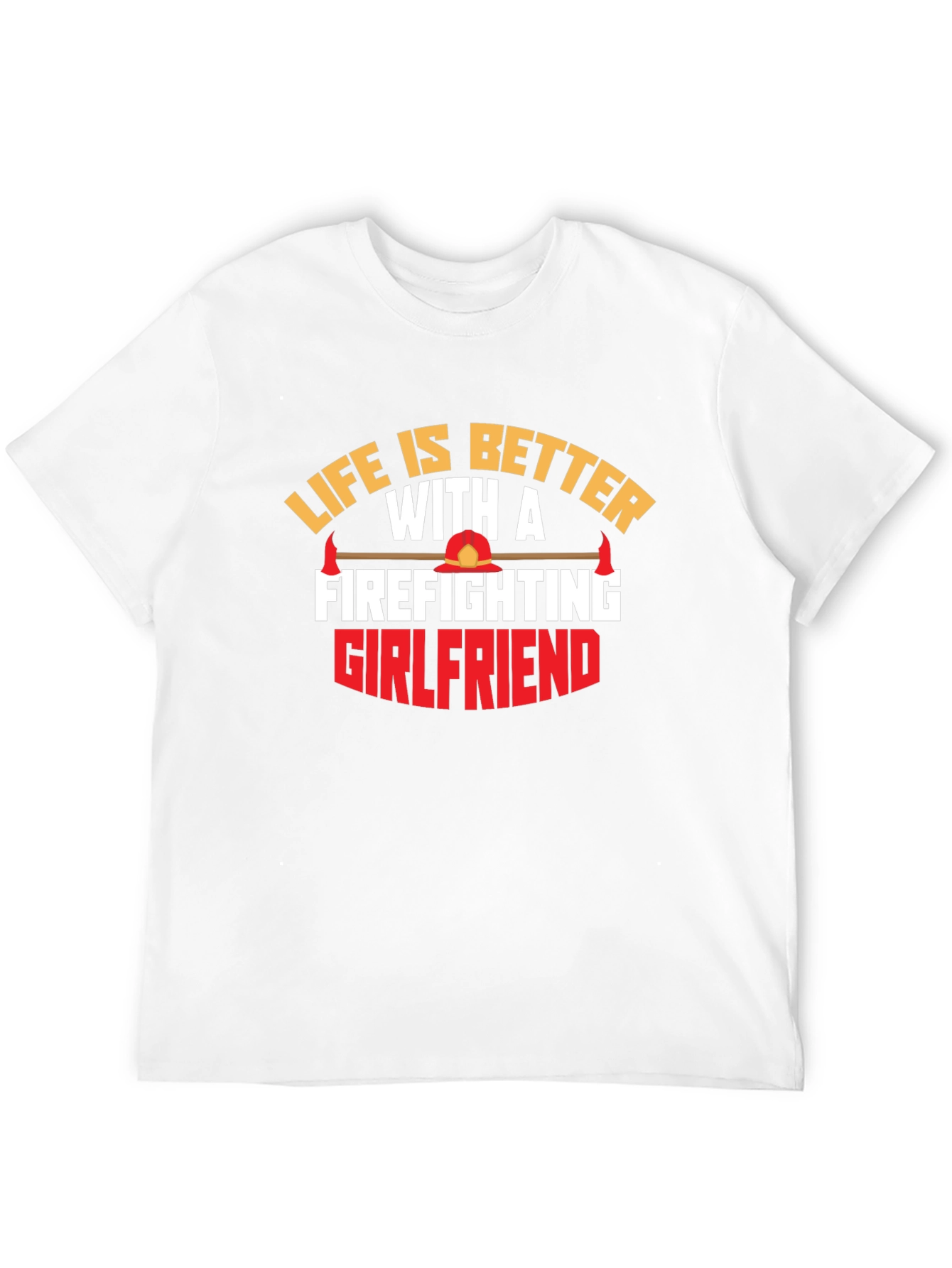 Firefighting Girlfriend Black Graphic T-Shirt