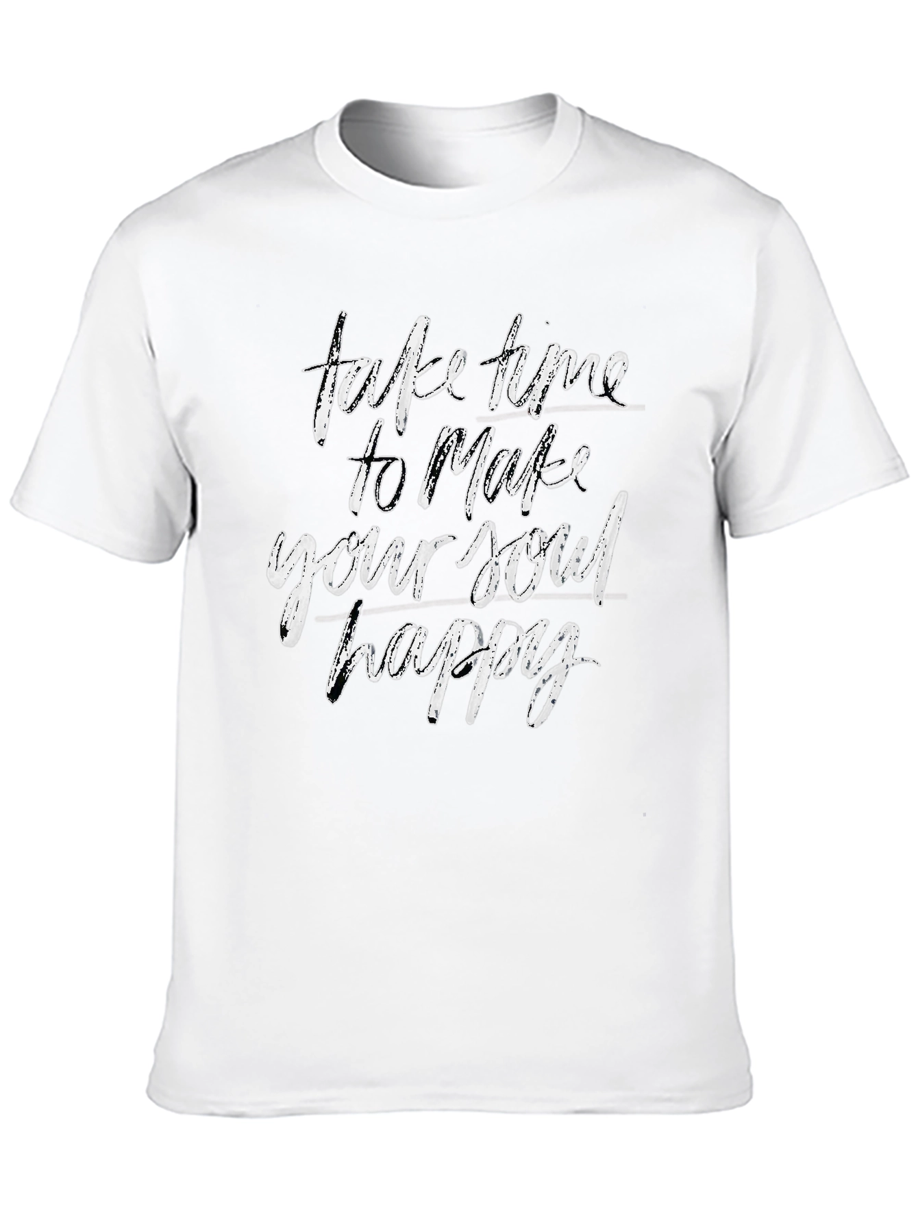 Soul Happy Graphic Tee - Black Cotton Blend
