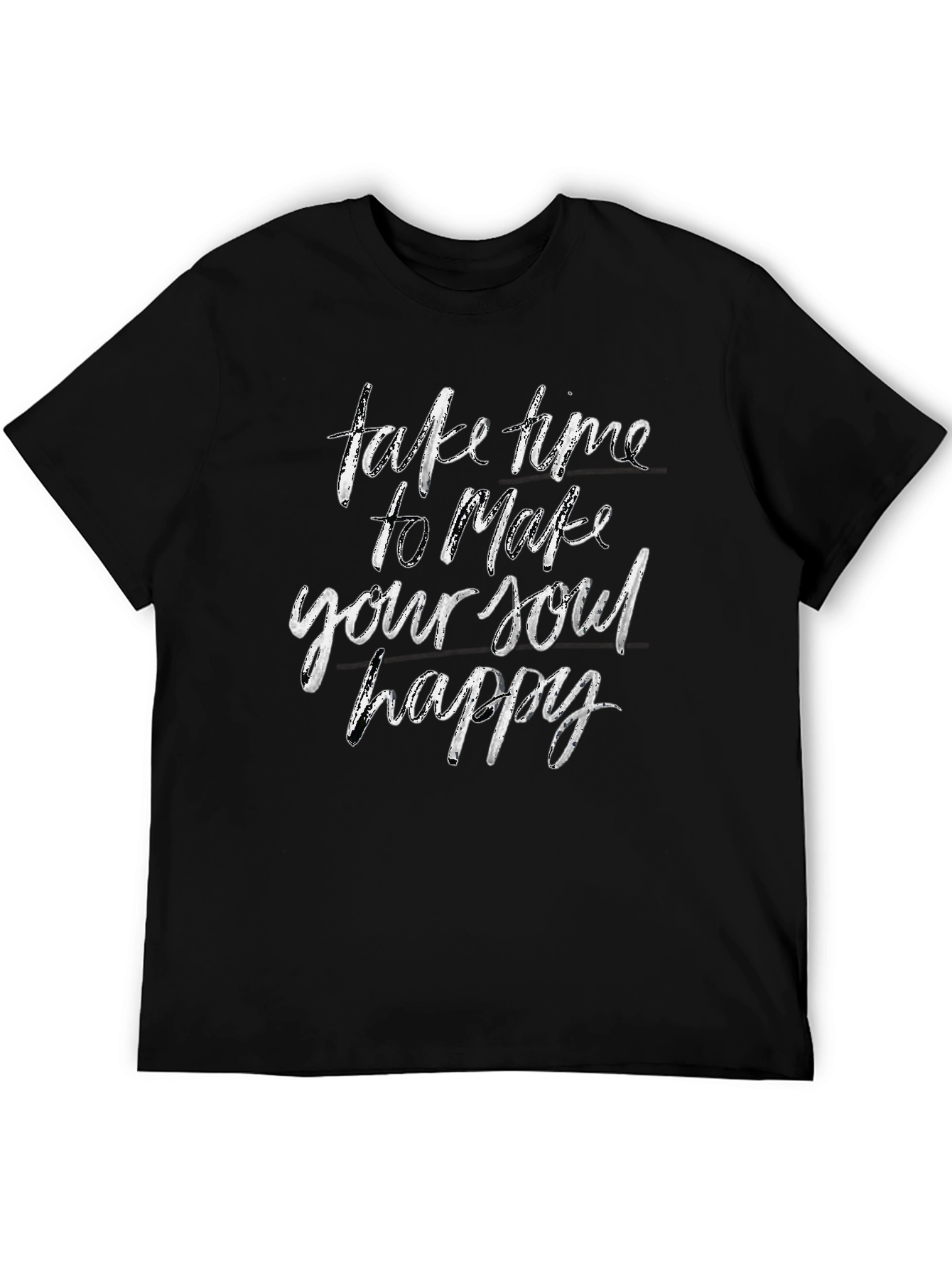 Soul Happy Graphic Tee - Black Cotton Blend