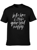 Soul Happy Graphic Tee - Black Cotton Blend