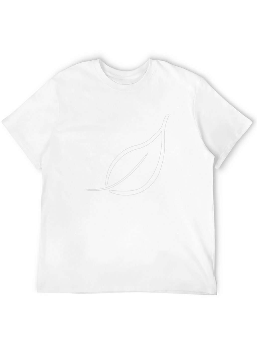 Minimalist Leaf Outline Black T-Shirt