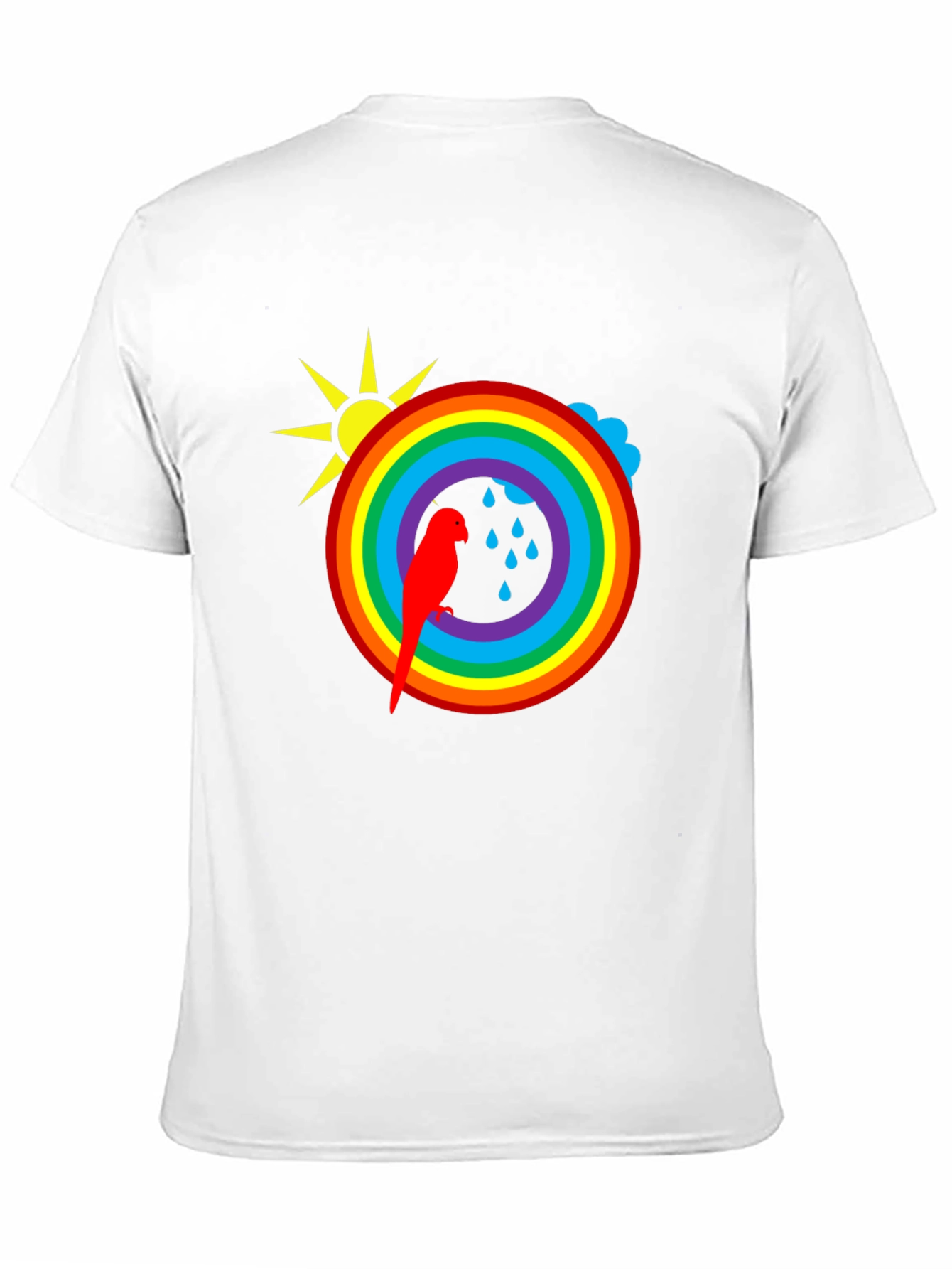 Rainbow Parrot Graphic T-Shirt