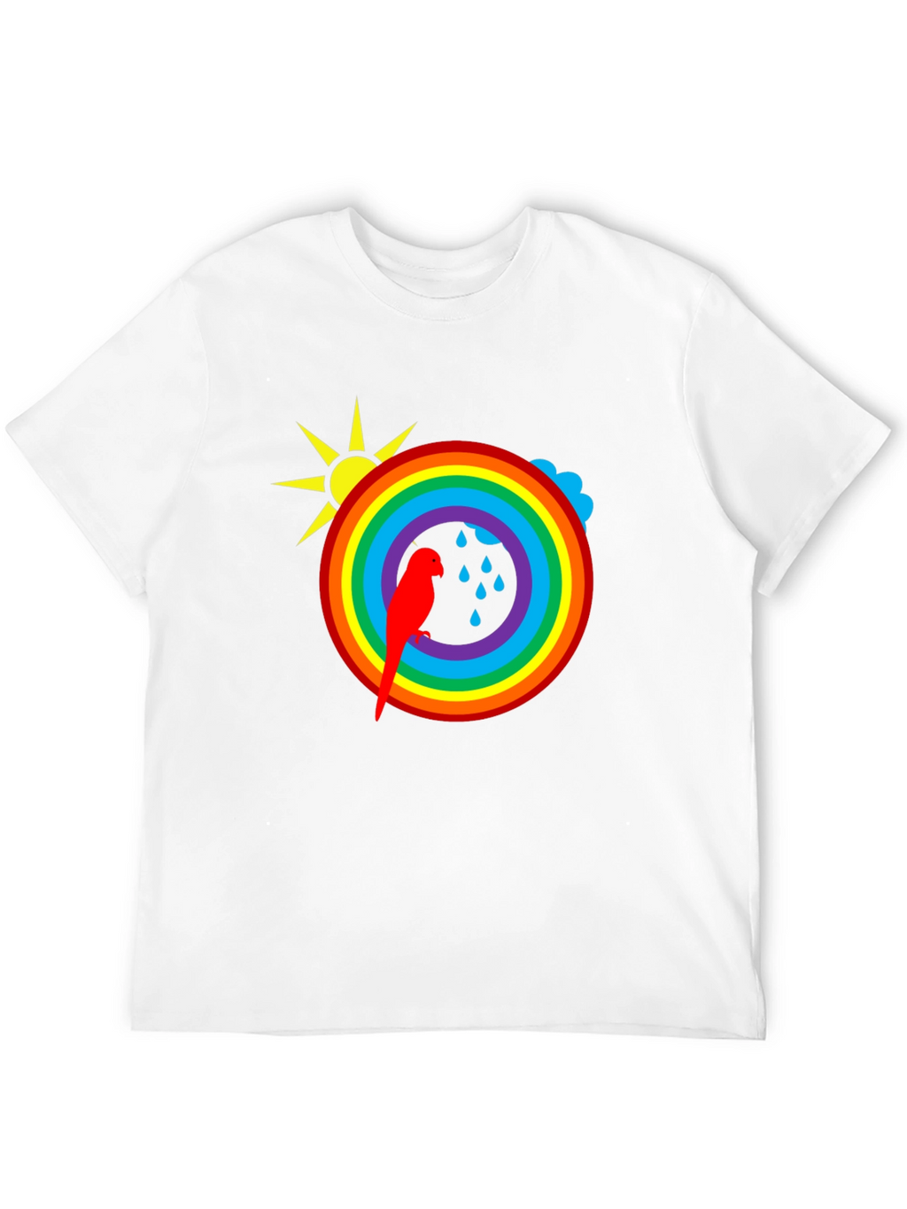 Rainbow Parrot Graphic T-Shirt