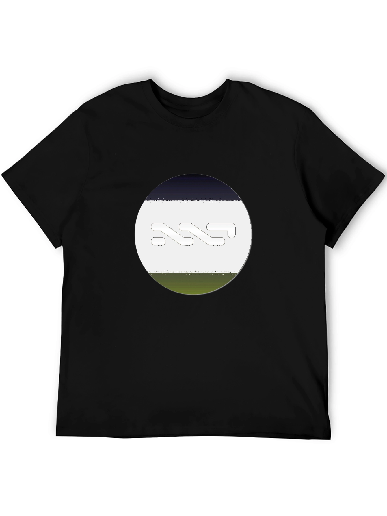 Abstract Graphic Print Mens Black T-Shirt