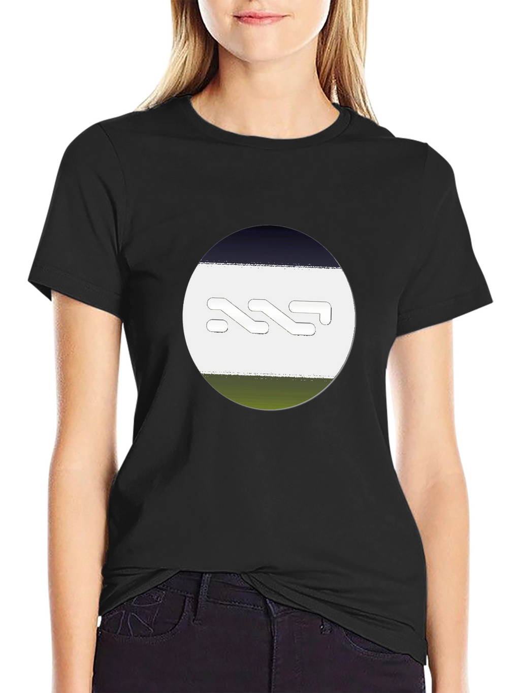Abstract Graphic Print Mens Black T-Shirt