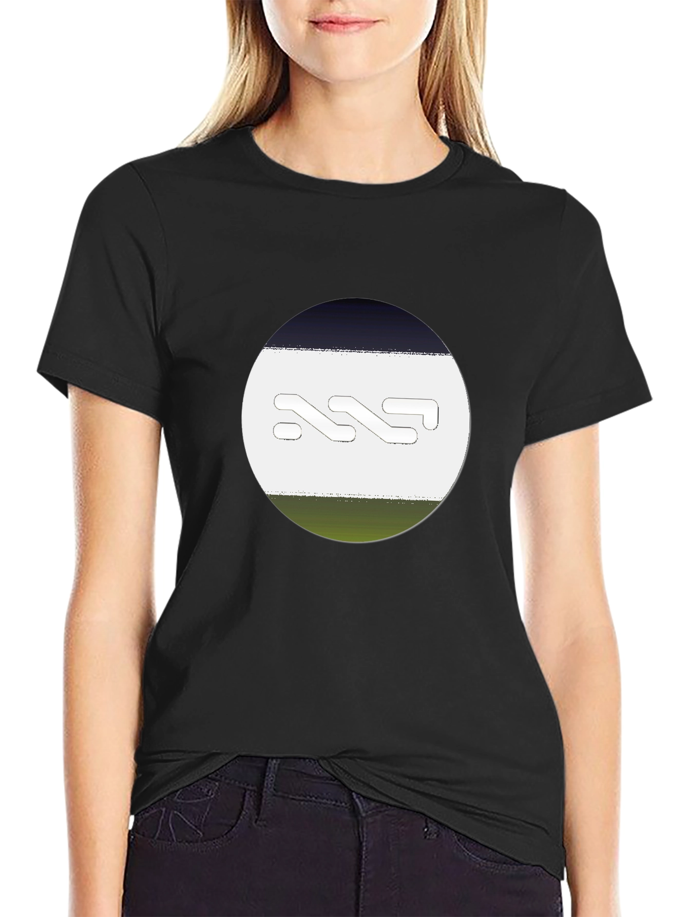Abstract Graphic Print Mens Black T-Shirt