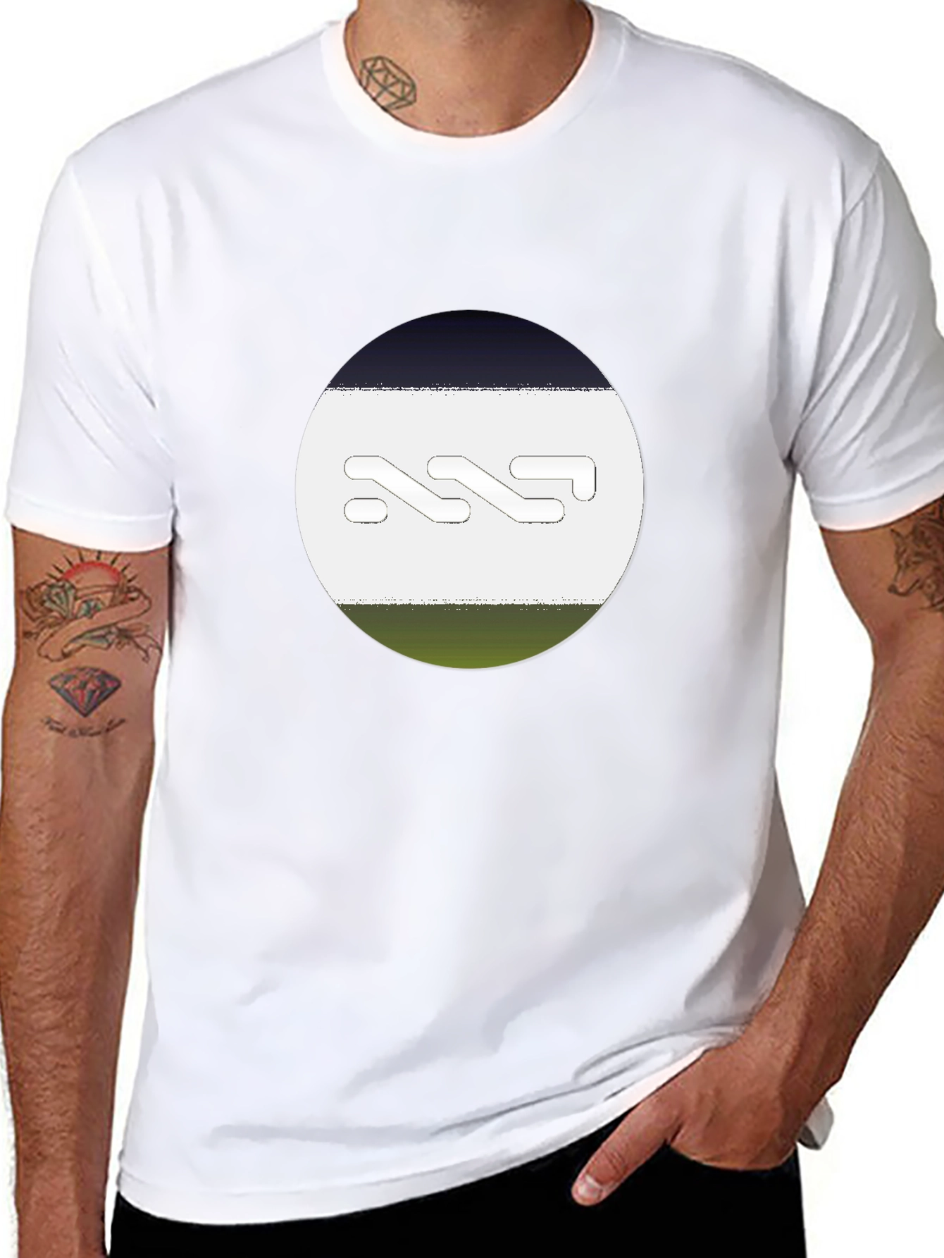 Abstract Graphic Print Mens Black T-Shirt
