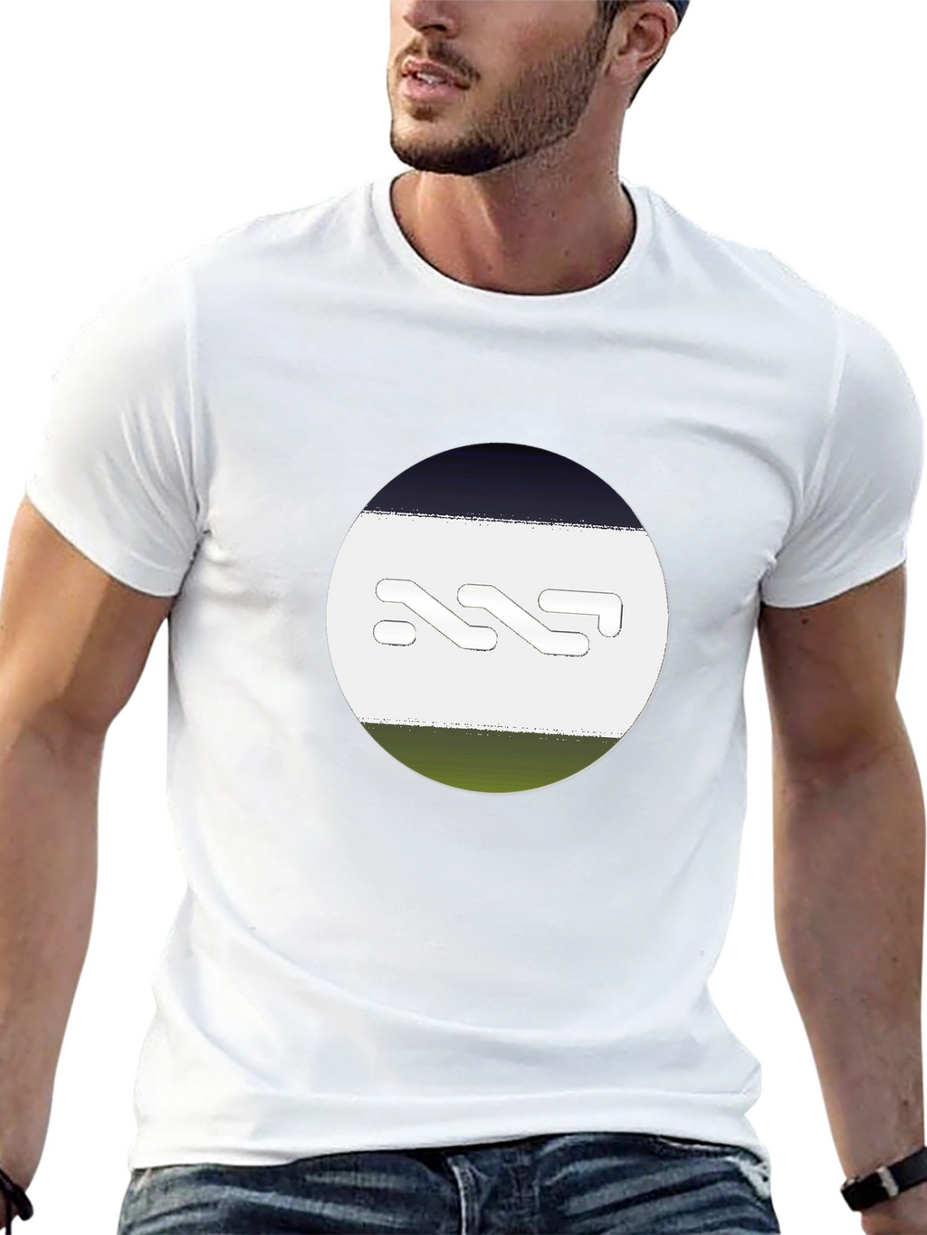 Abstract Graphic Print Mens Black T-Shirt