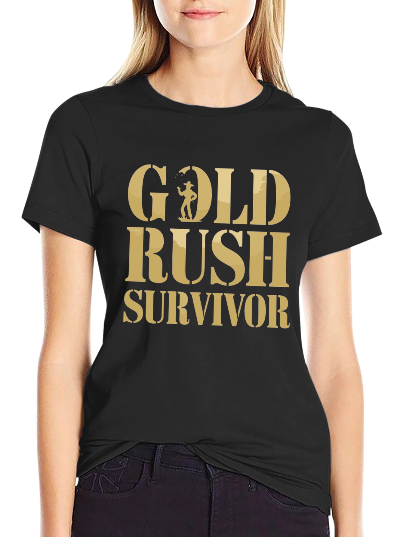 Gold Rush Survivor T-Shirt - Classic Black Tee