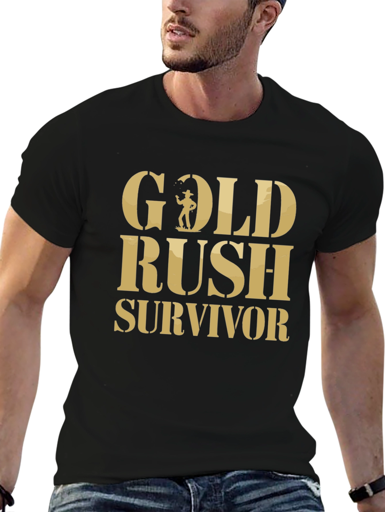 Gold Rush Survivor T-Shirt - Classic Black Tee