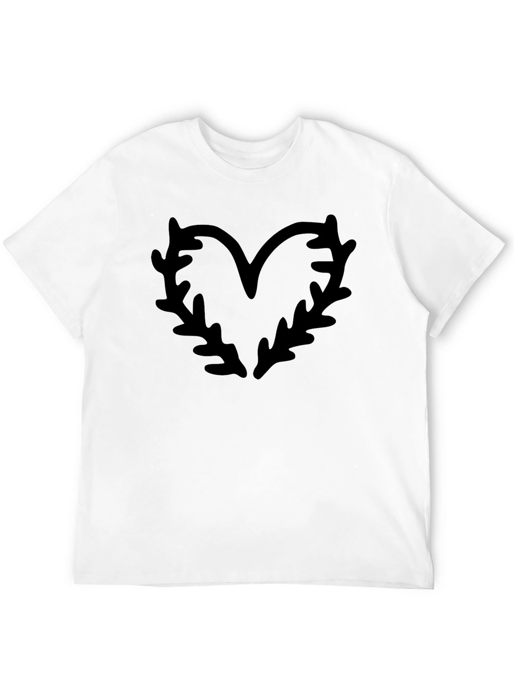 Heart Branch Graphic T-Shirt - Black