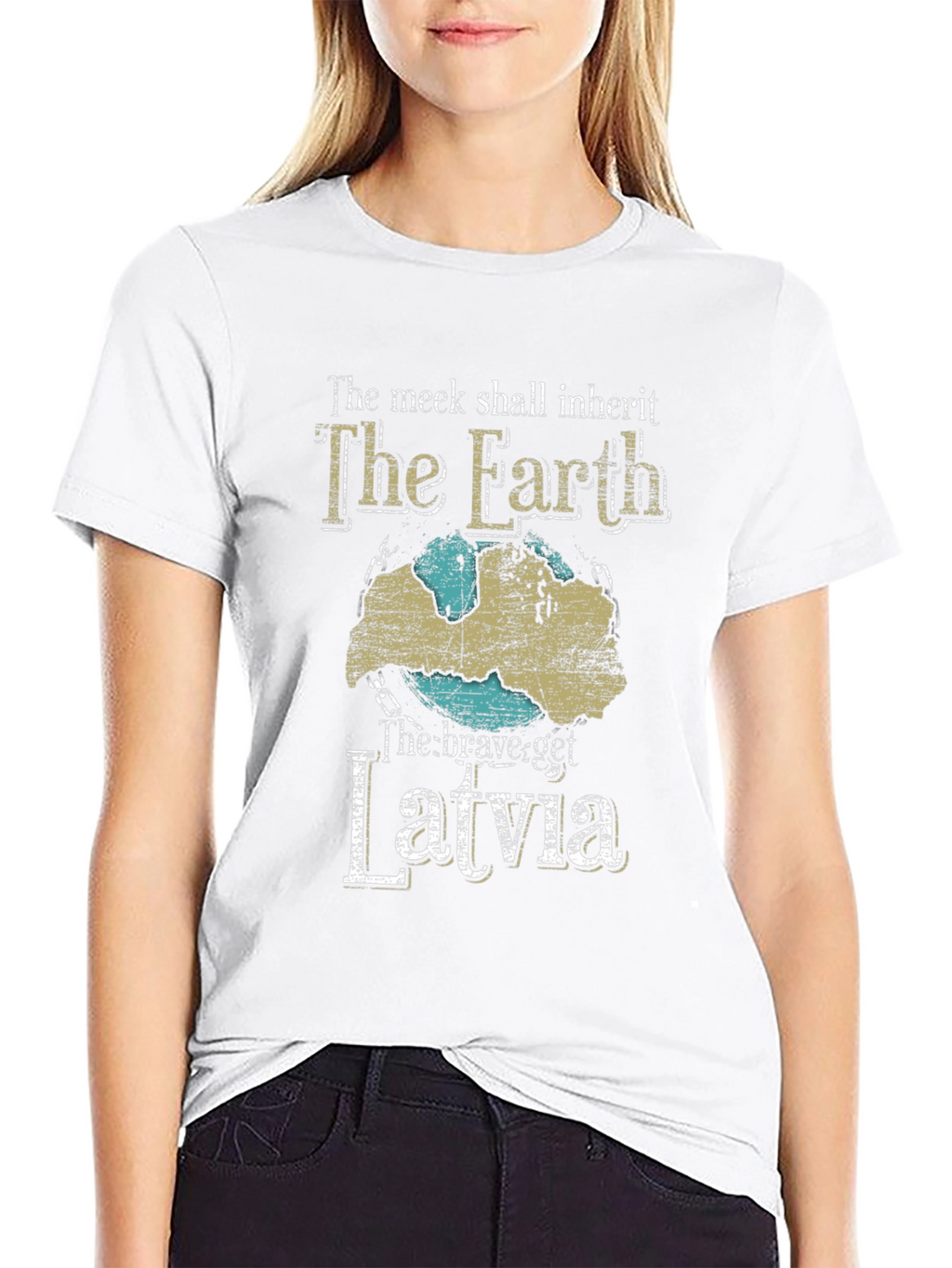 The Meek Shall Inherit The Earth Latvia T-Shirt