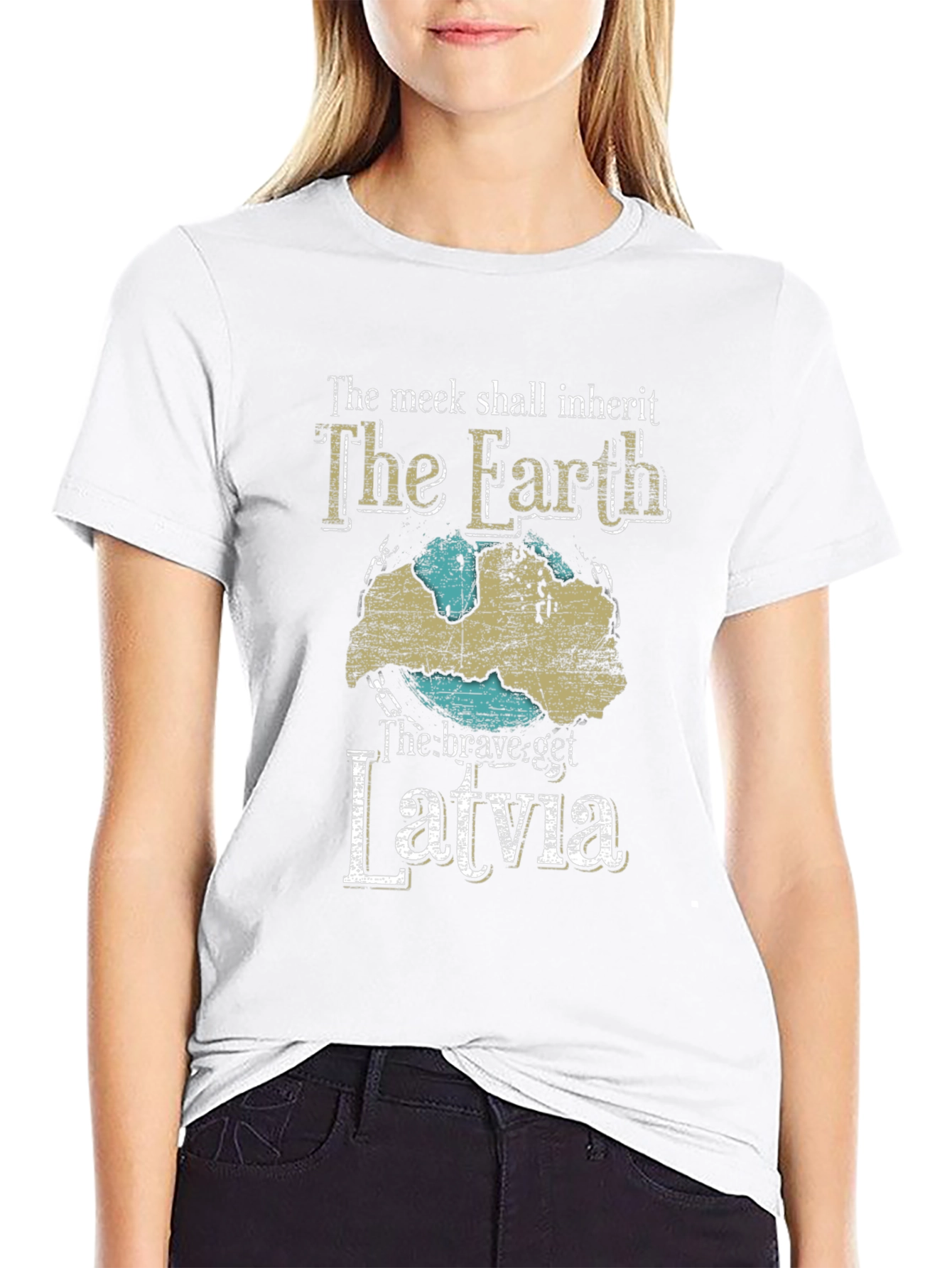 The Meek Shall Inherit The Earth Latvia T-Shirt