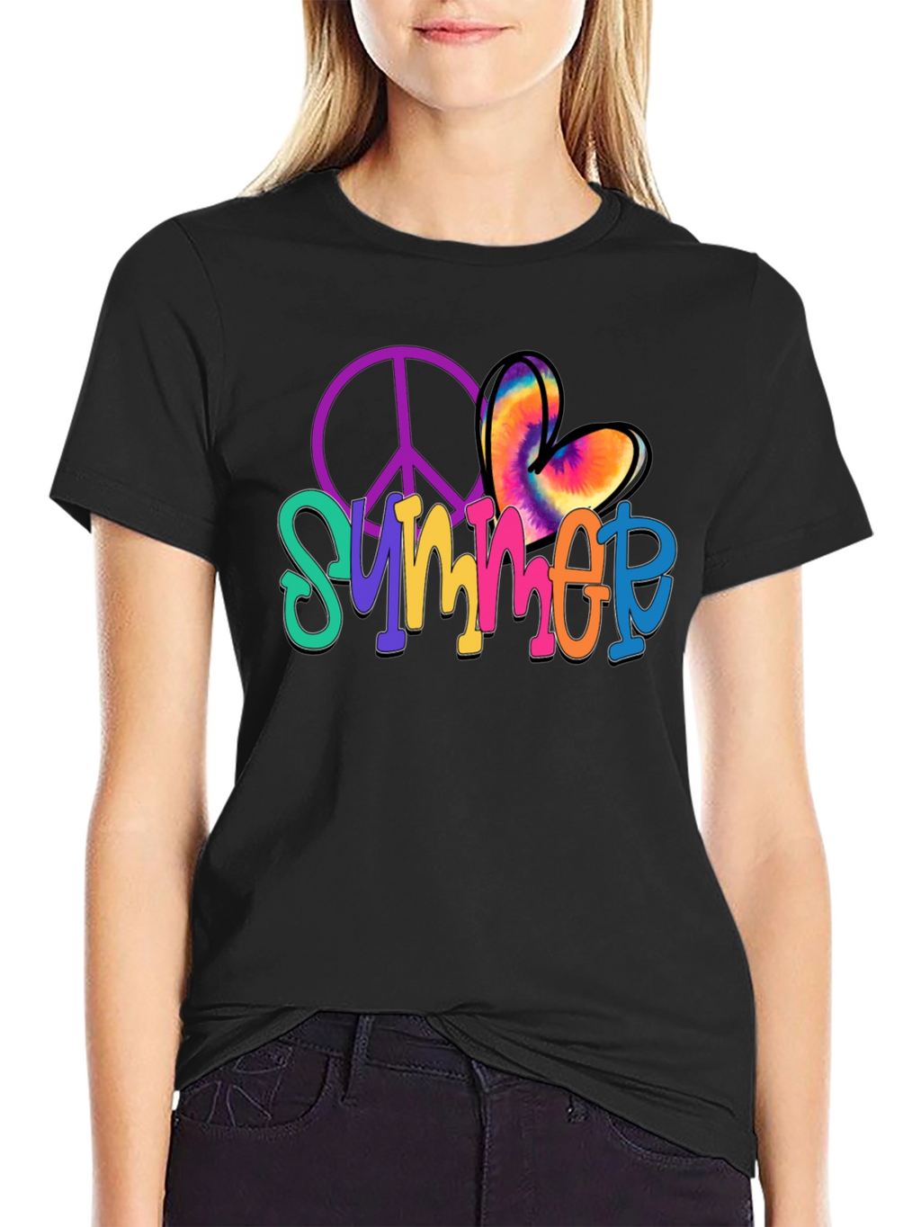 Summer Peace Sign Heart T-Shirt