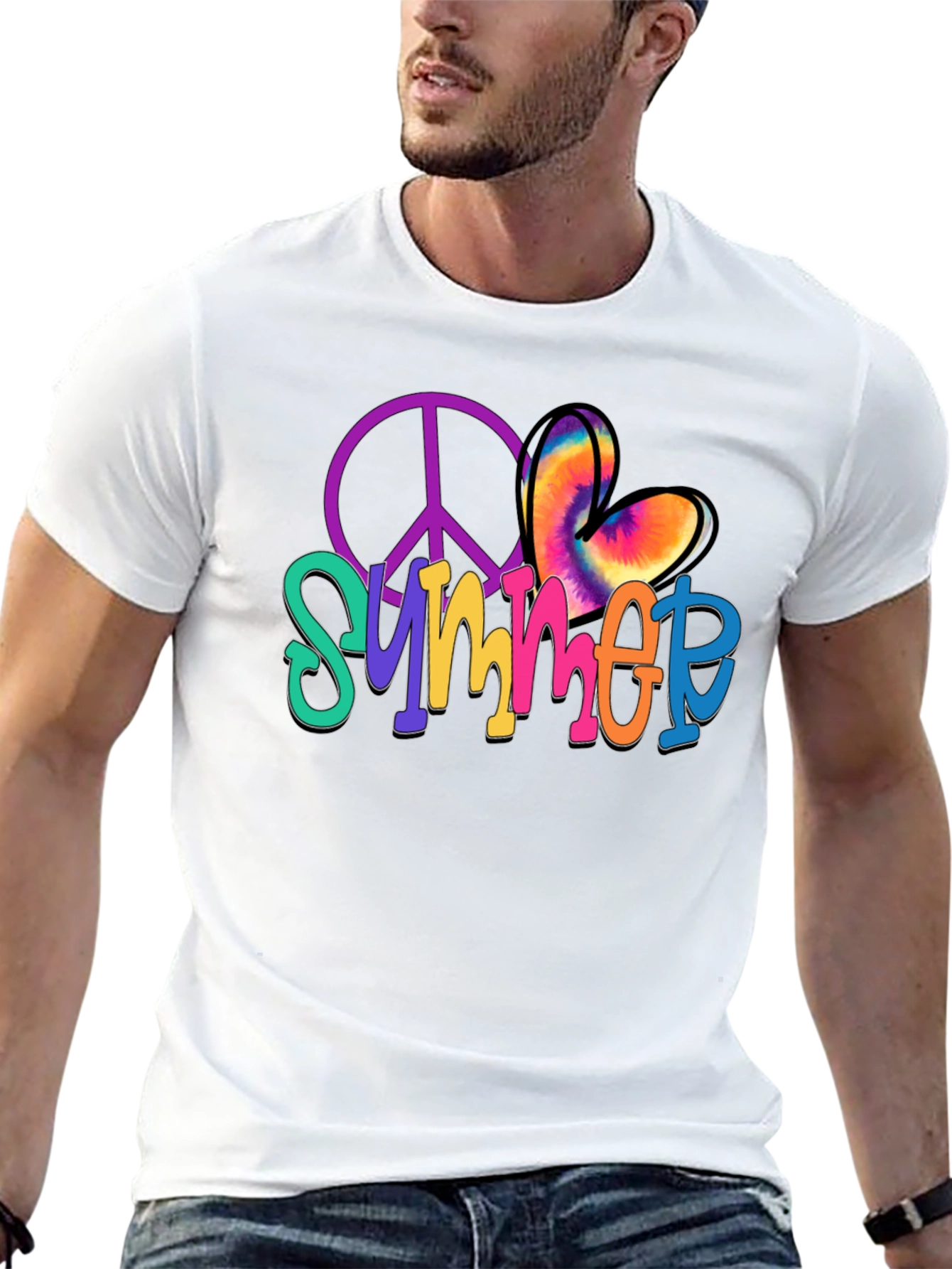 Summer Peace Sign Heart T-Shirt