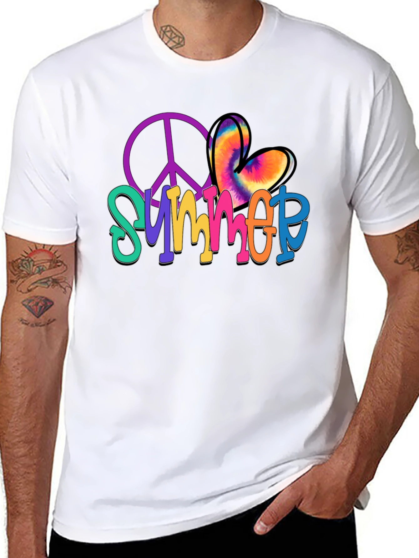 Summer Peace Sign Heart T-Shirt