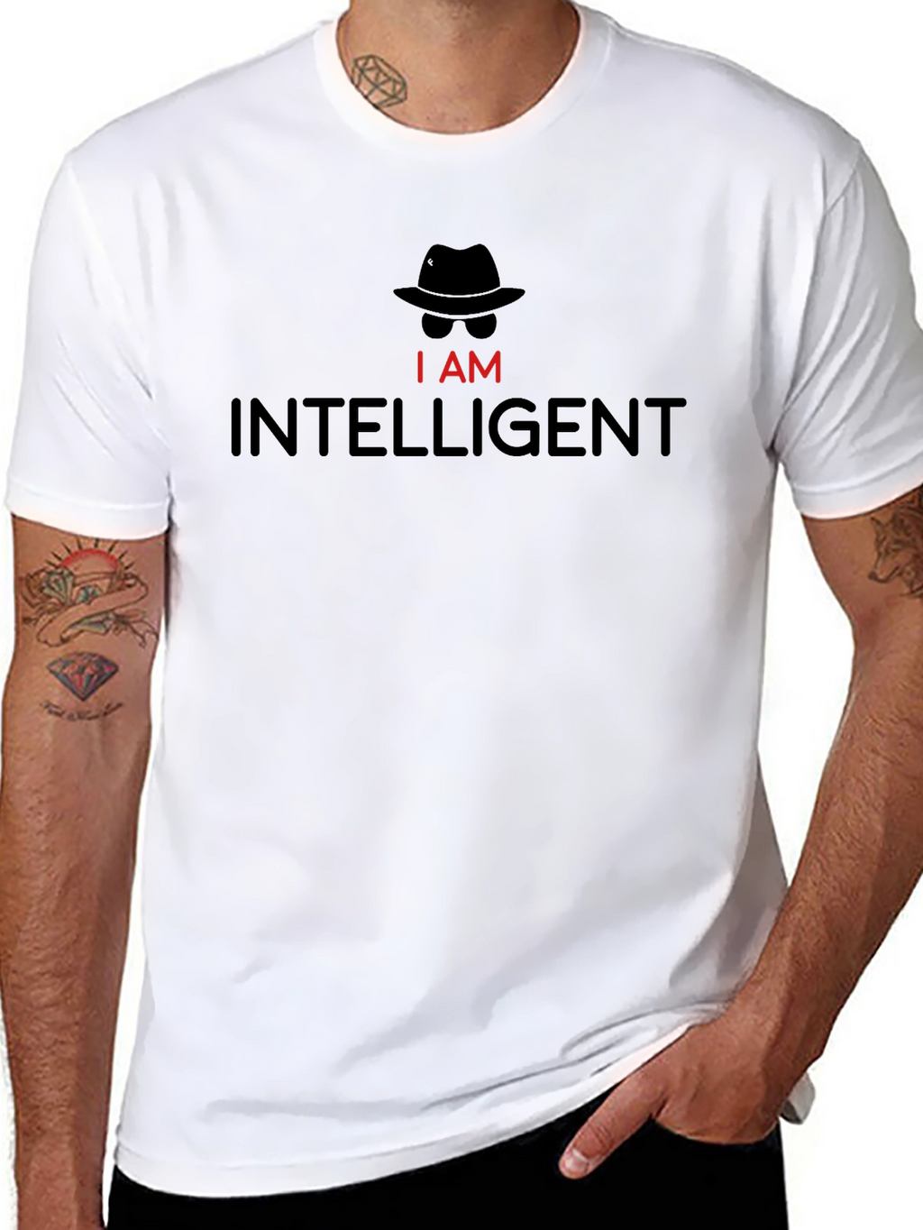 Intelligent Spy Humor Tee - Mens Black T-Shirt