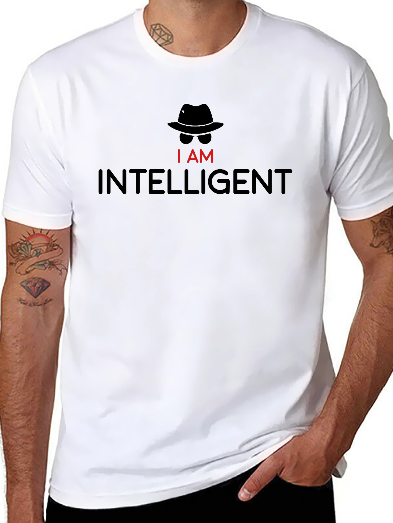 Intelligent Spy Humor Tee - Mens Black T-Shirt