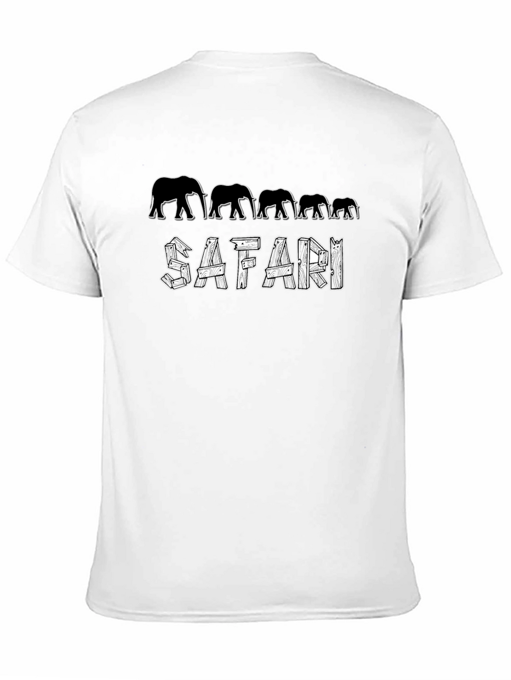 Safari Elephant Graphic Black T-Shirt