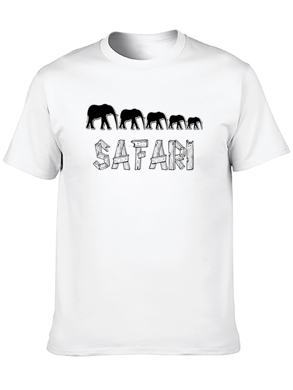 Safari Elephant Graphic Black T-Shirt