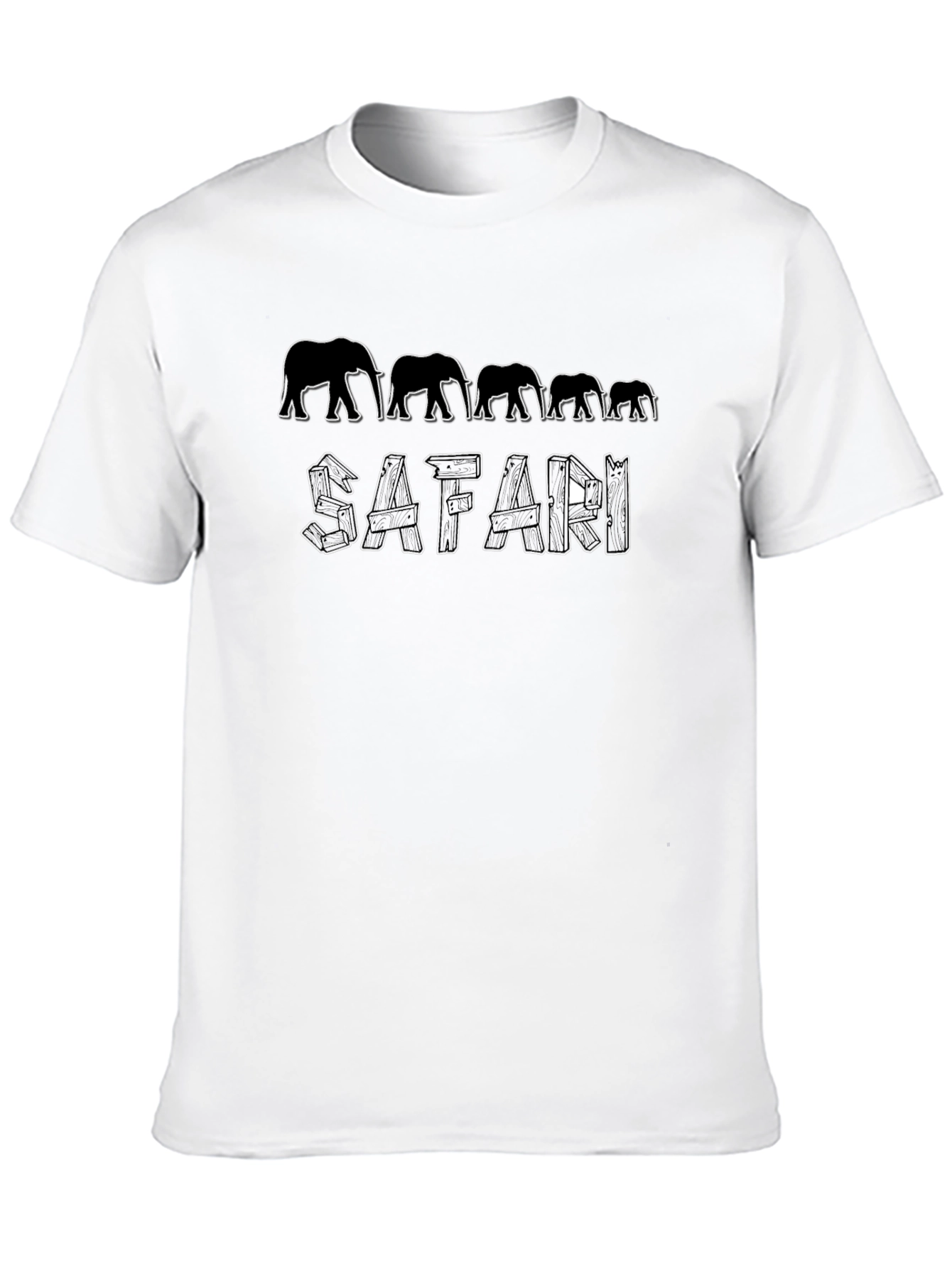 Safari Elephant Graphic Black T-Shirt