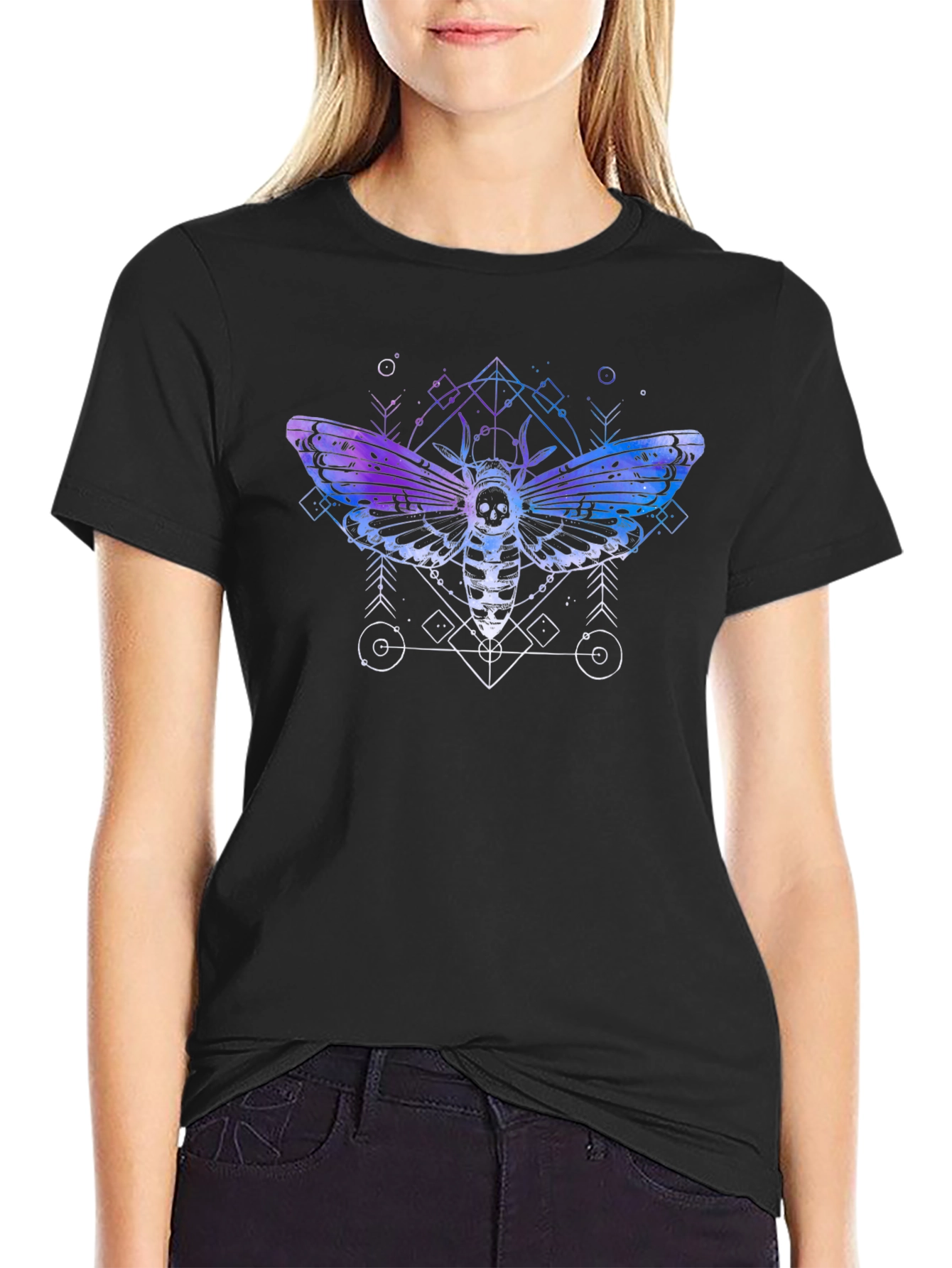 Death Head Moth Graphic T-Shirt - Black
