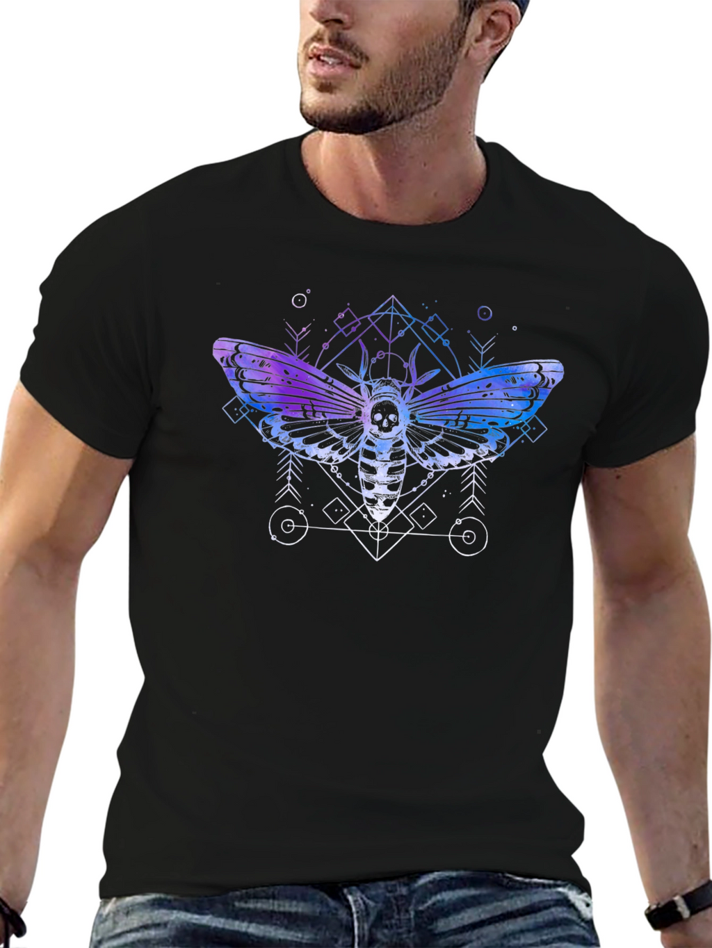 Death Head Moth Graphic T-Shirt - Black
