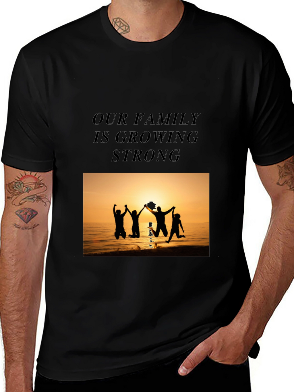 Family Strength Graphic Tee - Black