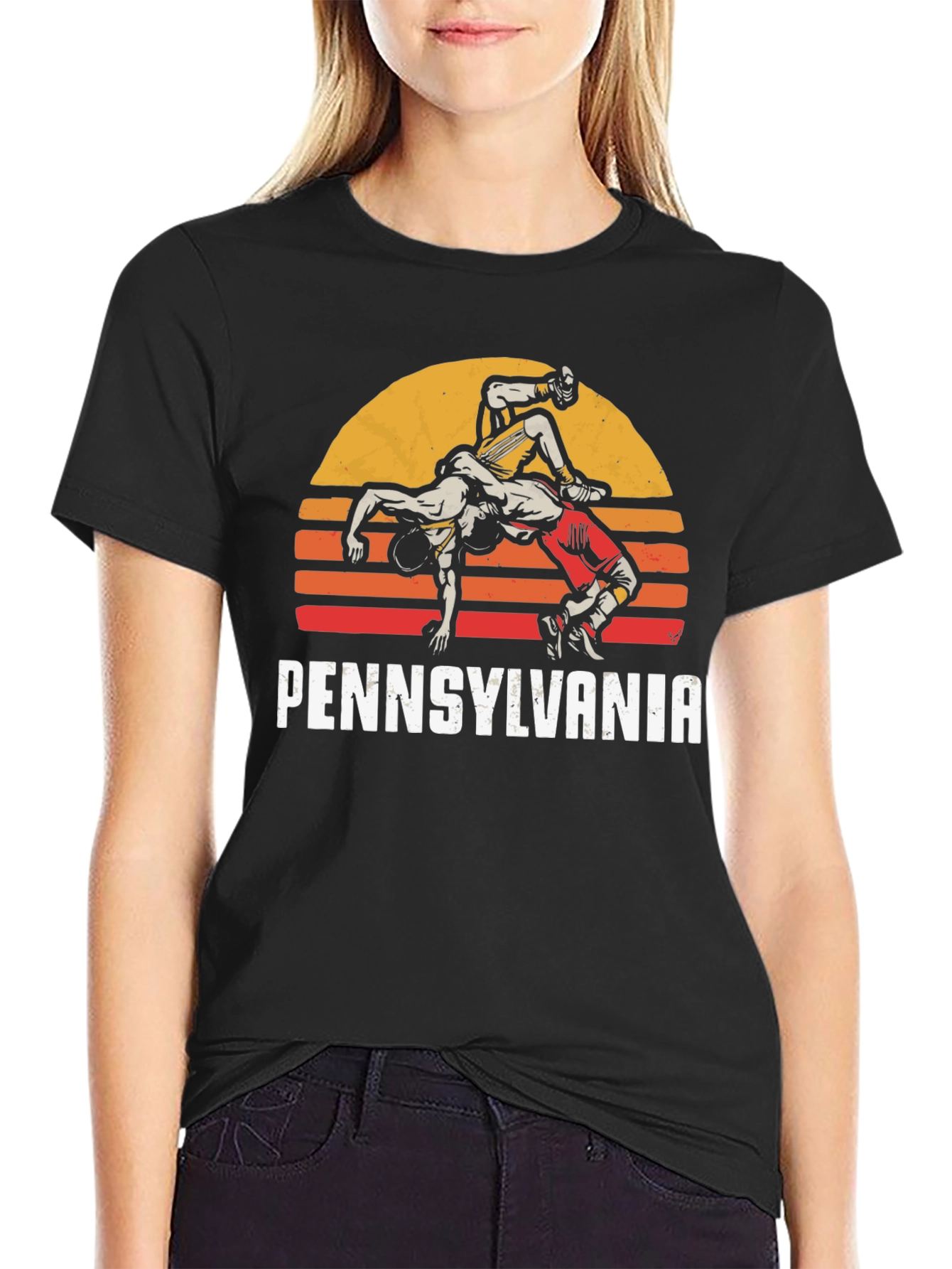 Pennsylvania Wrestling Retro Graphic T-Shirt