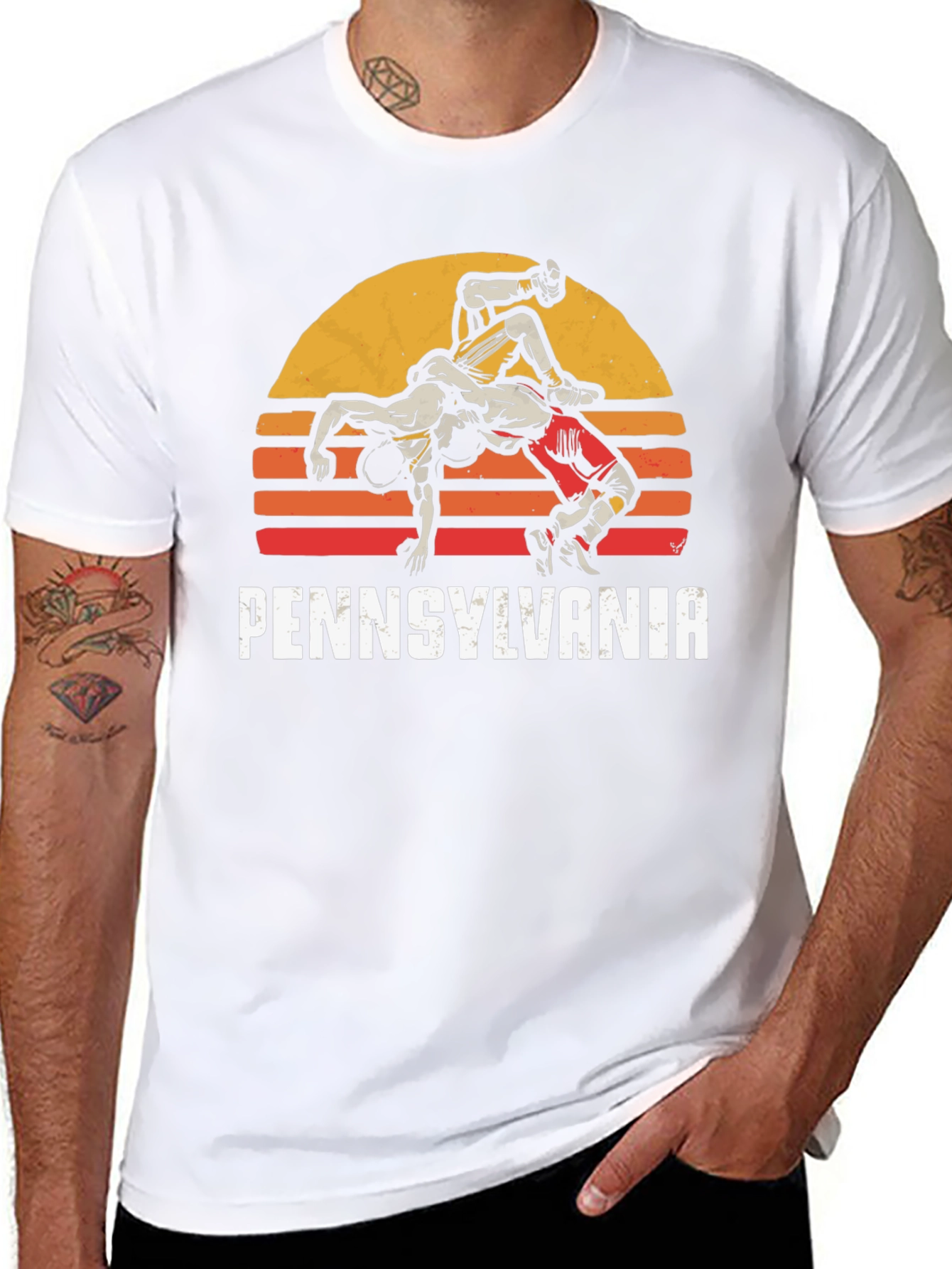 Pennsylvania Wrestling Retro Graphic T-Shirt