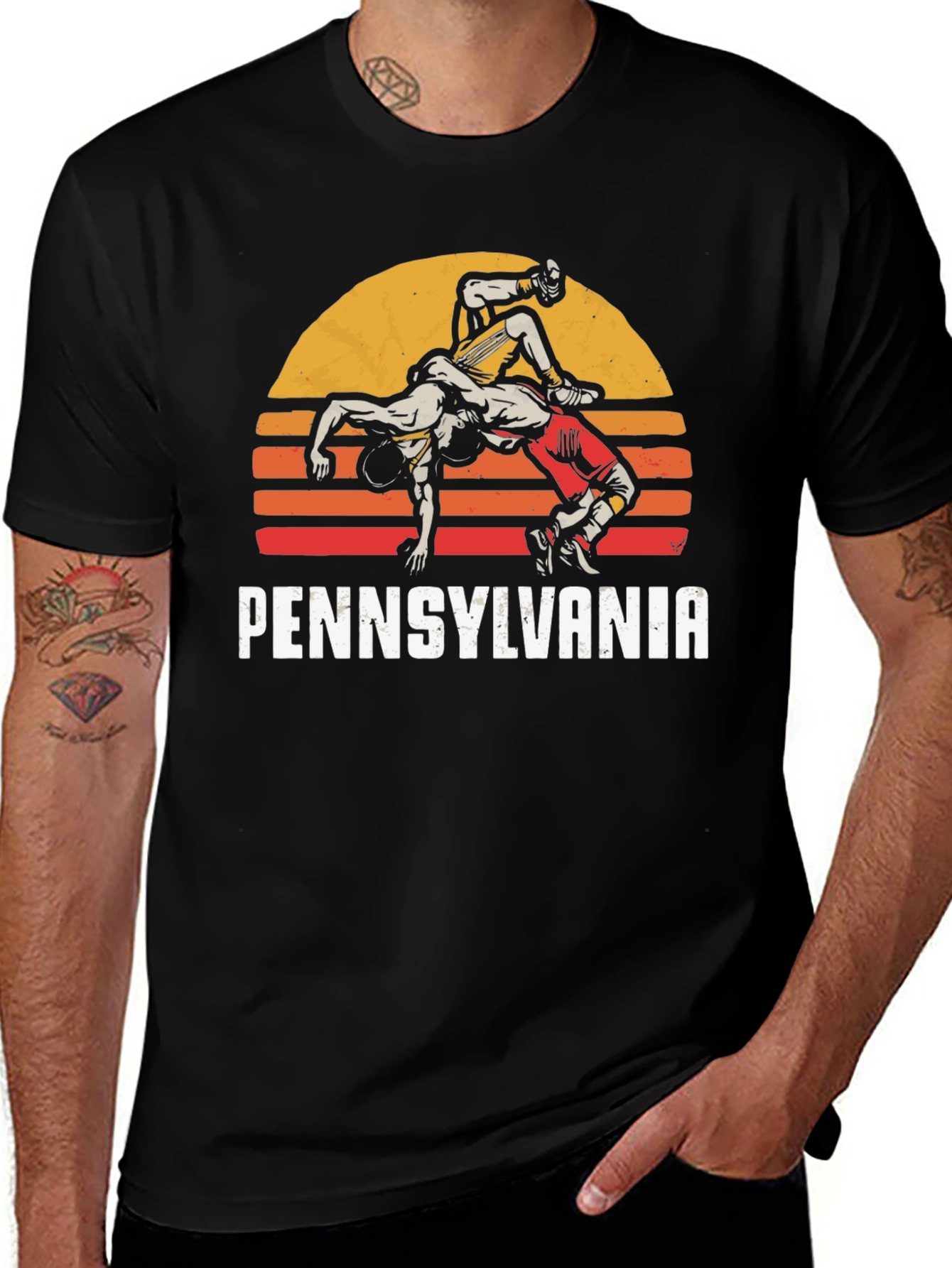 Pennsylvania Wrestling Retro Graphic T-Shirt