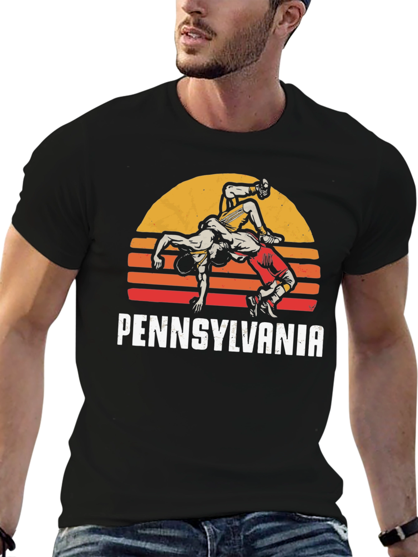 Pennsylvania Wrestling Retro Graphic T-Shirt