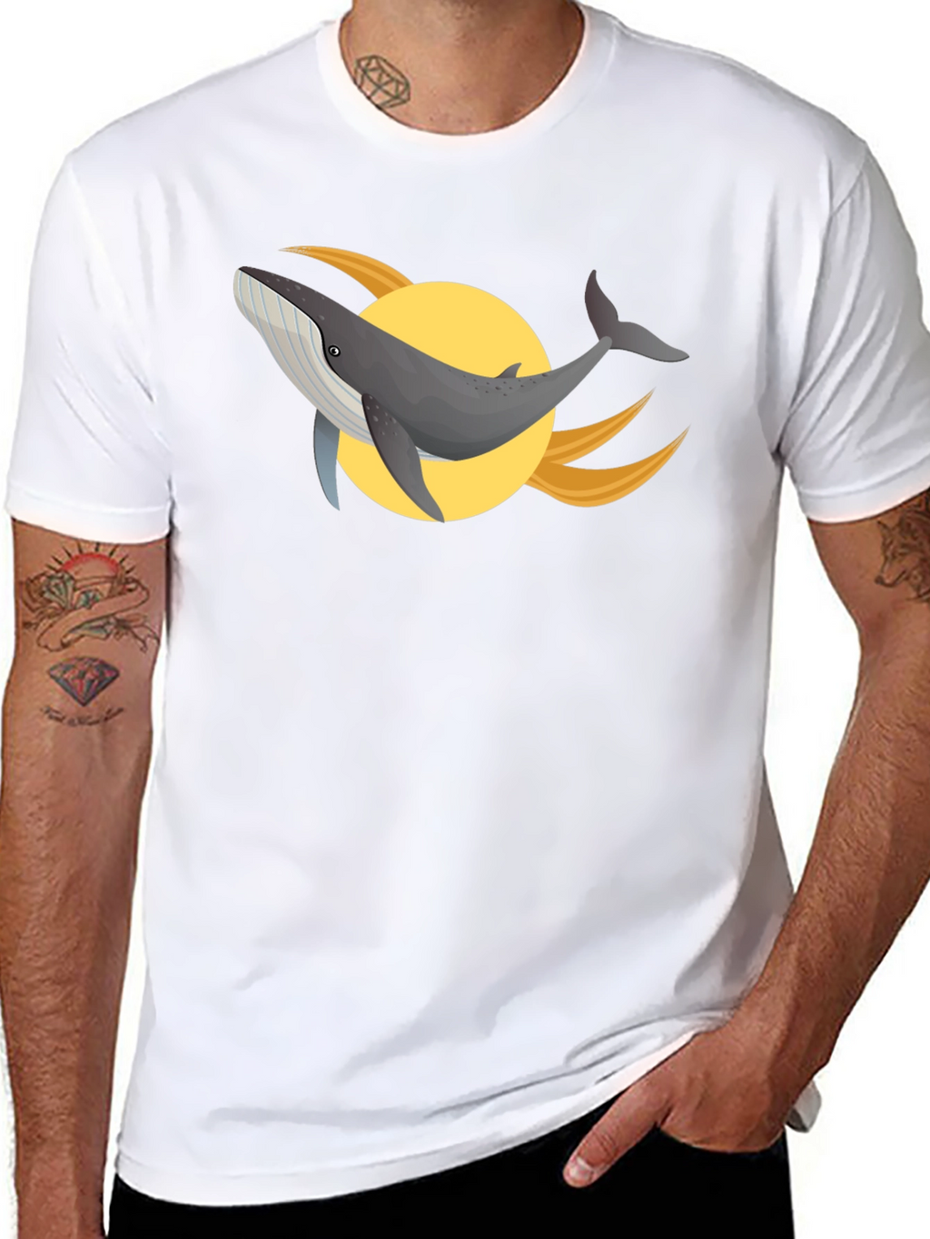 Whale Graphic Black T-Shirt