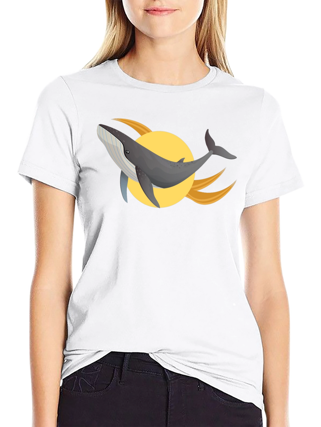 Whale Graphic Black T-Shirt