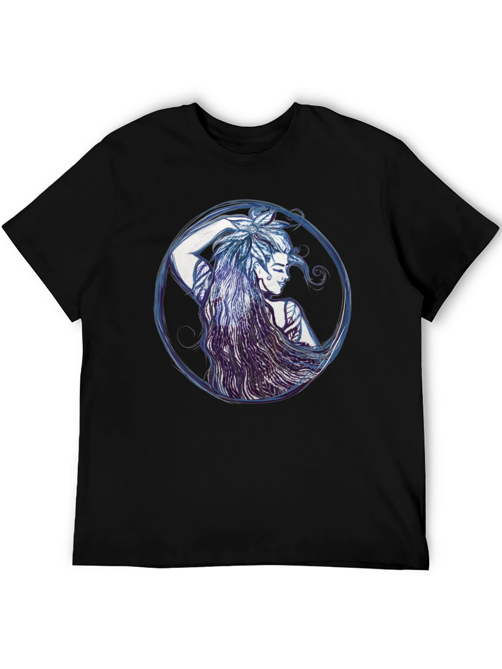 Fantasy Elf Graphic Tee - Stylish Black T-Shirt
