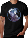 Fantasy Elf Graphic Tee - Stylish Black T-Shirt