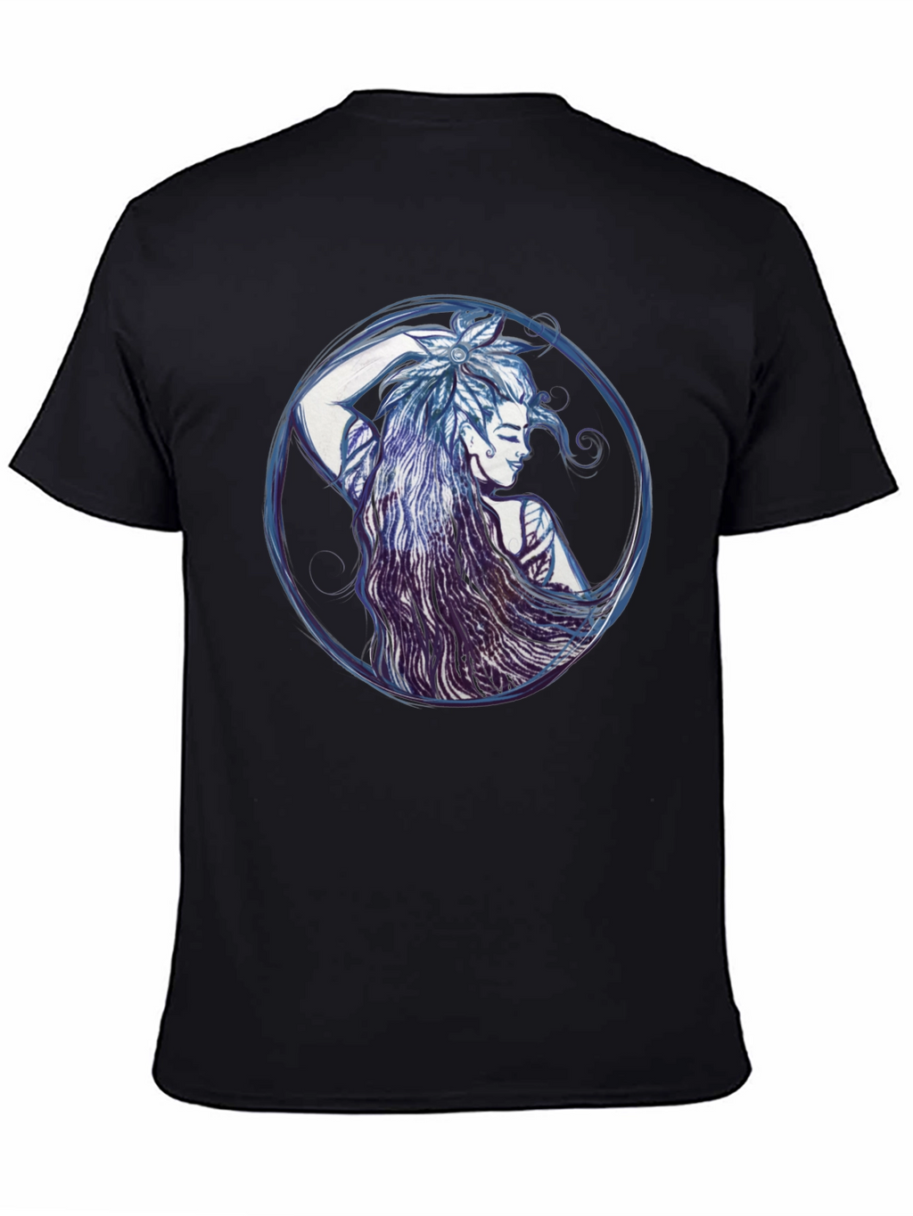 Fantasy Elf Graphic Tee - Stylish Black T-Shirt