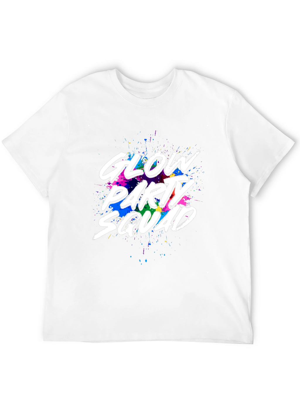 Glow Party Squad Black Crew Neck T-Shirt