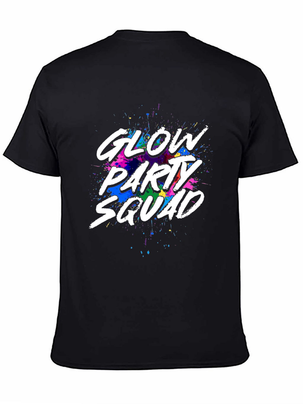 Glow Party Squad Black Crew Neck T-Shirt