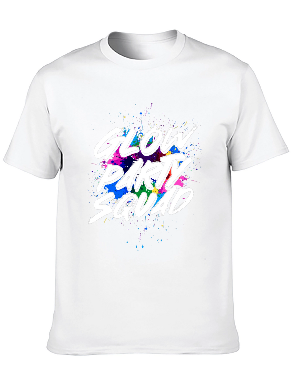 Glow Party Squad Black Crew Neck T-Shirt