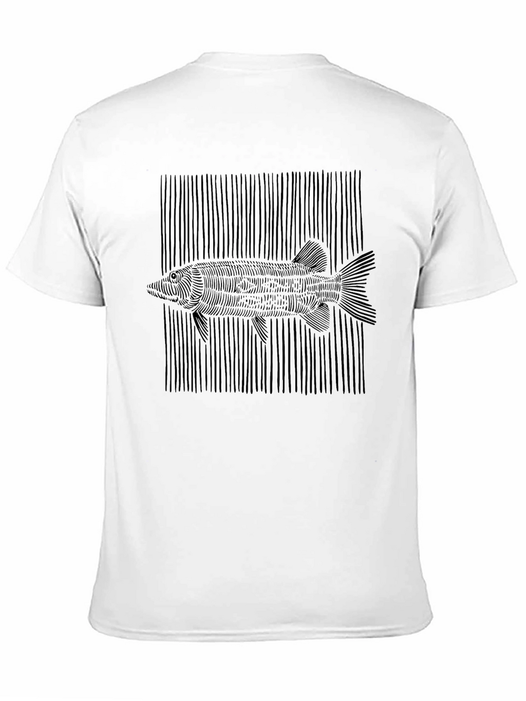 Abstract Fish Graphic Tee - Mens Black T-Shirt
