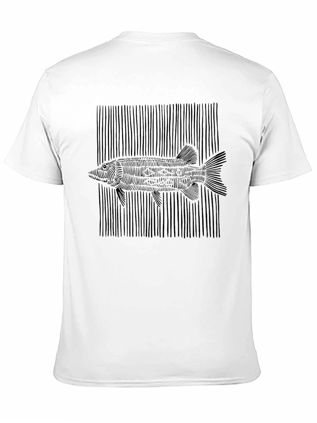 Abstract Fish Graphic Tee - Mens Black T-Shirt