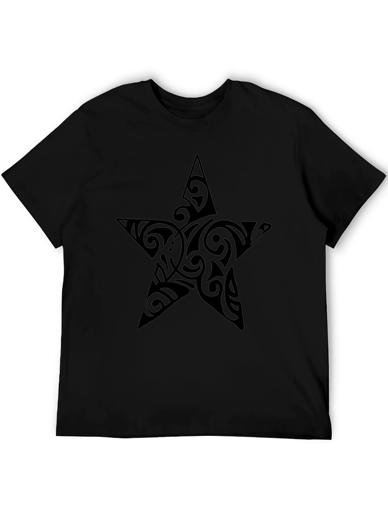 Tribal Star Black T-Shirt - Unique Design